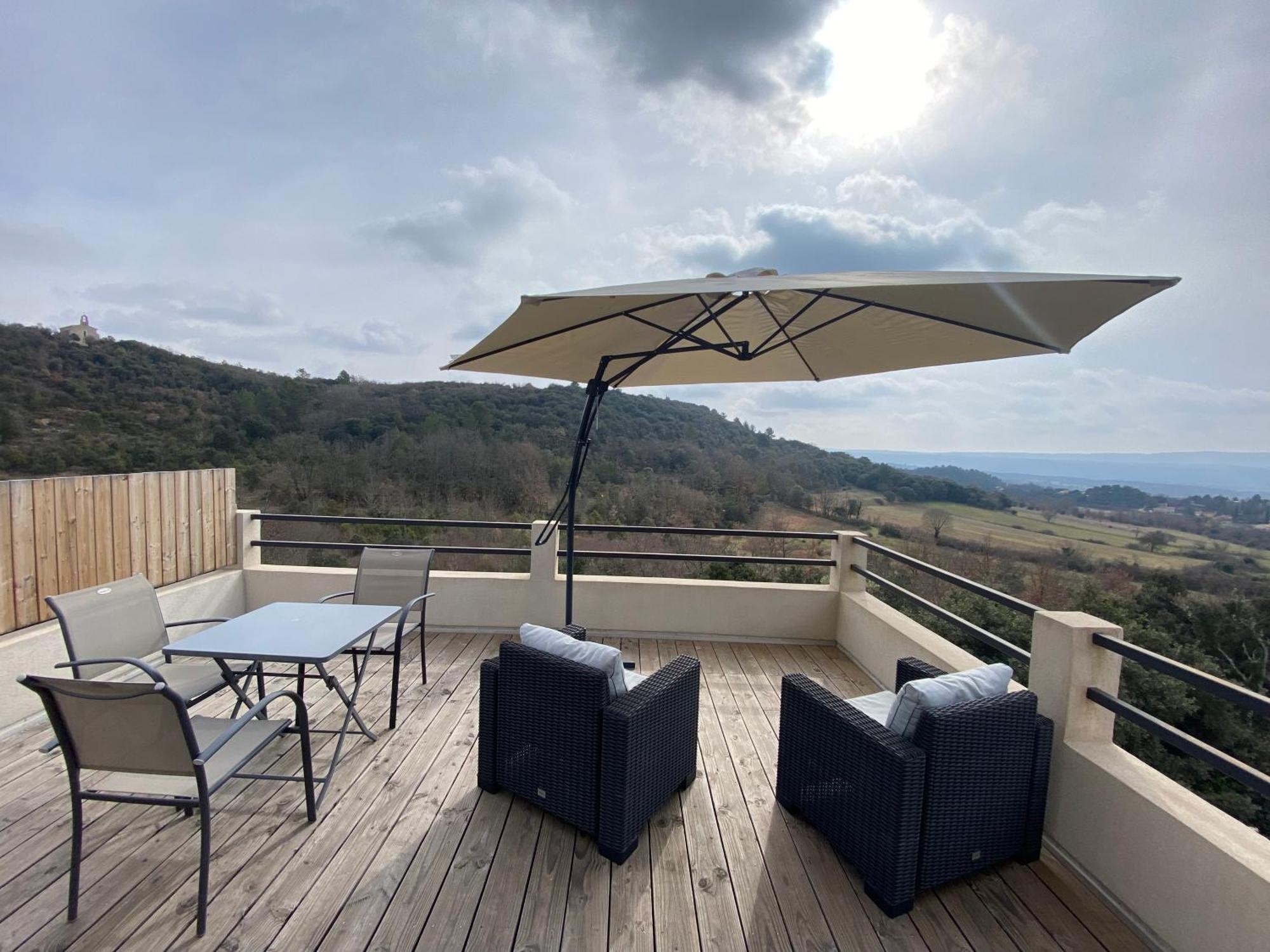 Studio Au Calme, Grande Terrasse Avec Vue Vallee Ginasservis Buitenkant foto